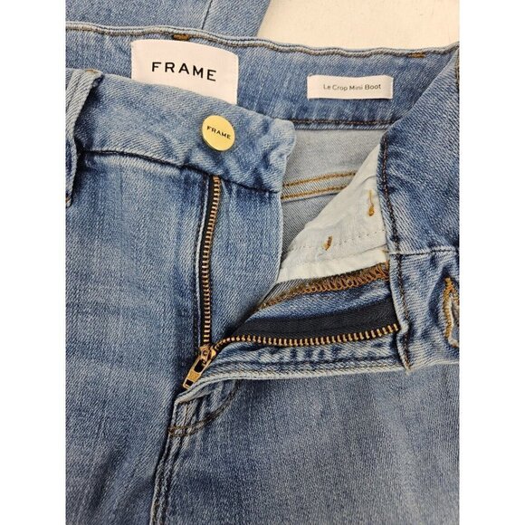 New Frame Le Crop Mini Boot Jeans Womens 24 Bootcut Tide Pool Grind - Picture 5 of 9